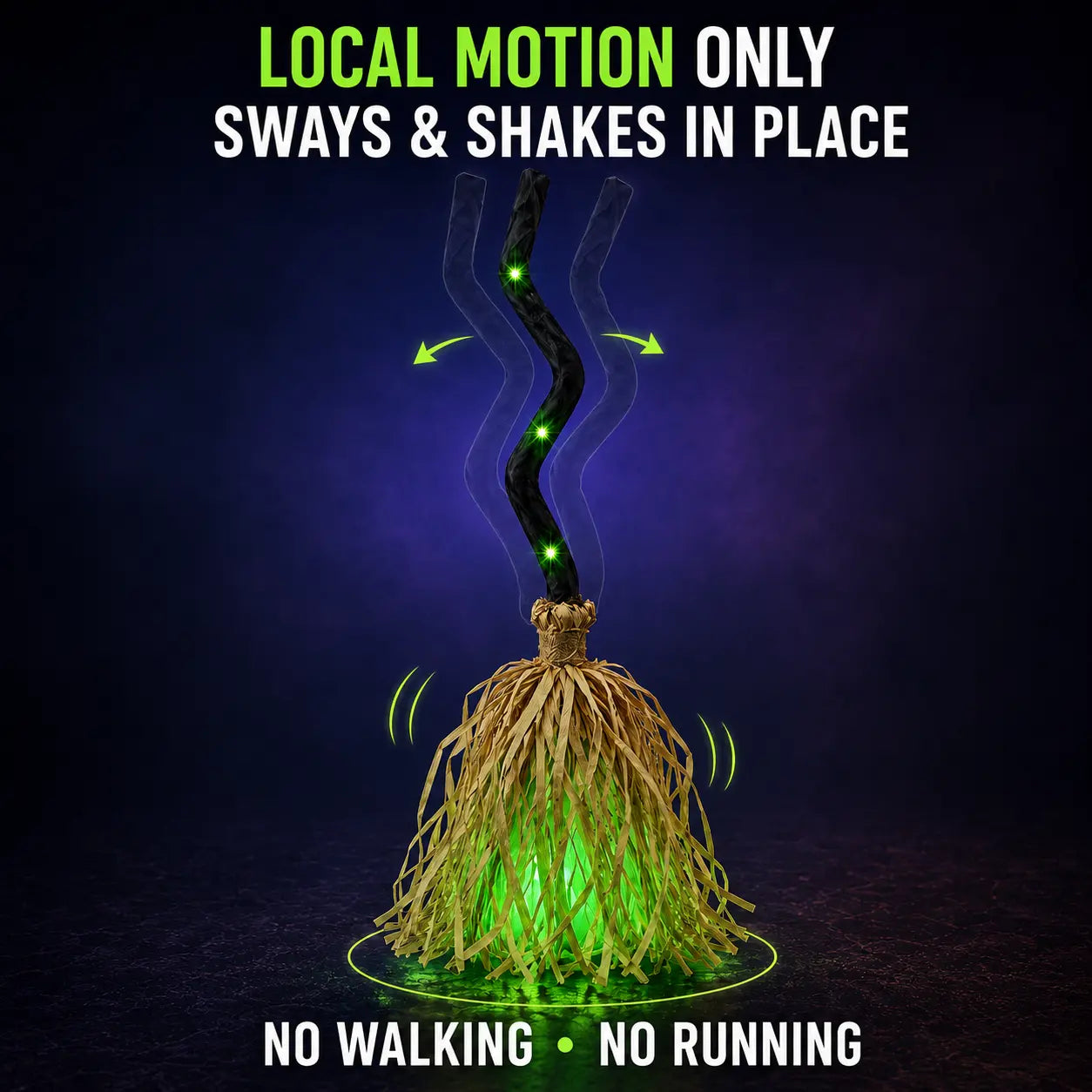 Dancing Magic Witch Broom Lantern