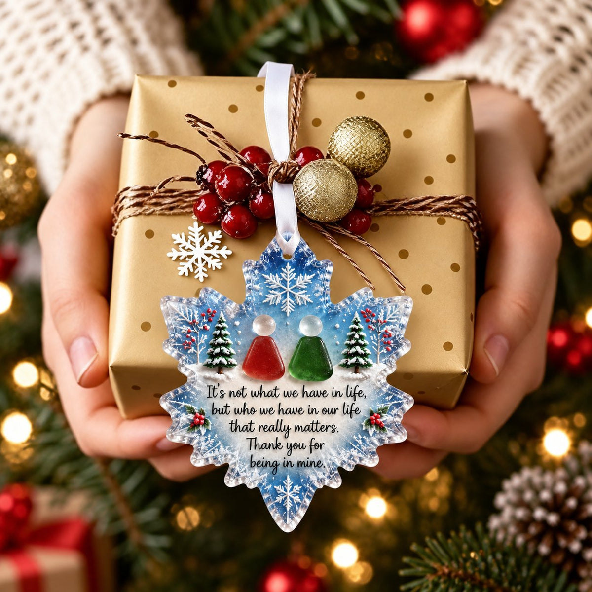 🌊⏰LAST DAY 49% OFF ❄️Snowflake Sea Glass Ornament – A Meaningful Christmas Keepsake For Someone Special✨