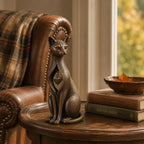 🐱❤️Vintage Iron Cat Figurine with Hanging Heart – Rustic Feline Home Decor Sculpture(📦Buy 2 Free Shipping)