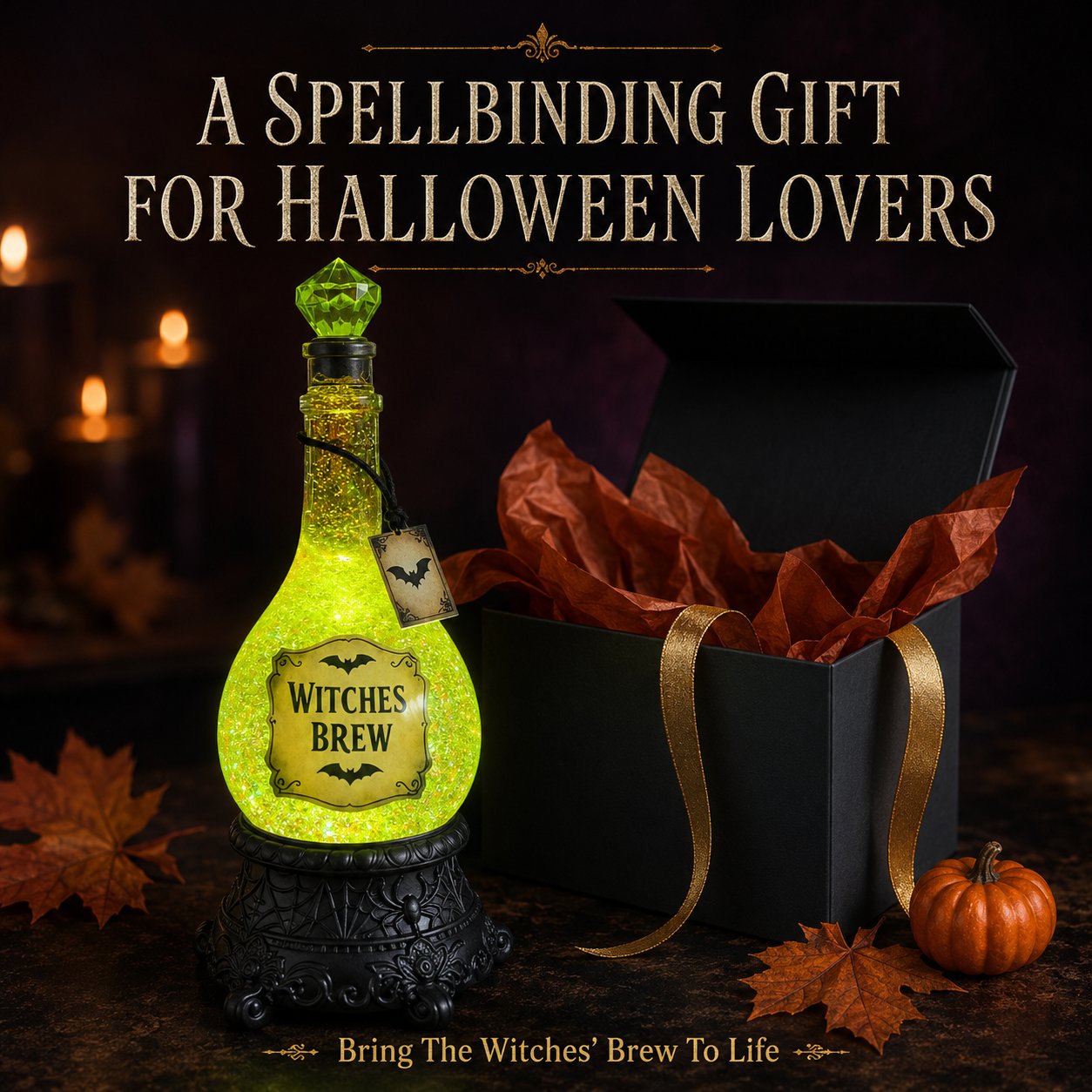 Lighted Witches' Brew Poison Bottle Glitter Globe