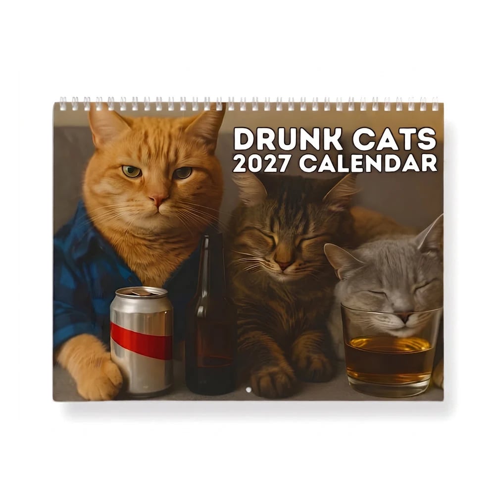 😹🍻 Drunk Cats 2027 Calendar – 12 Months of Feline Chaos & Bad Decisions