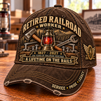 🚂 1827–2027 Retired Railroad Worker 200th Anniversary Heritage Cap