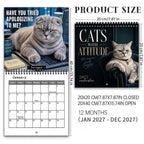 Cats With Attitude 2027 Wall Calendar