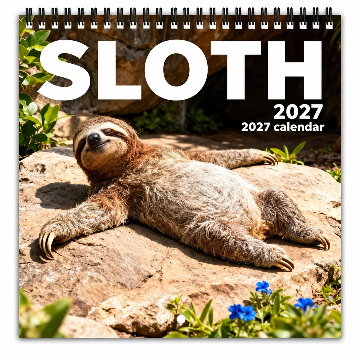 🦥2027 Sloths Wall Calendar – 12 Months of Cute Sloths & Relaxing Nature Moments