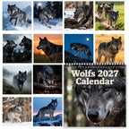 🐺 2027 Wolf Wall Calendar, 12-Month Spiral Planner