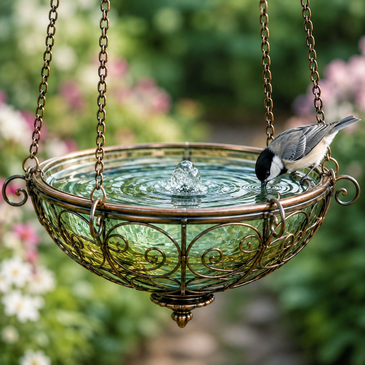 🎈🐦 Stained Glass Hot Air Balloon Bird Feeder — feed, sip, and perch all in one garden showpiece