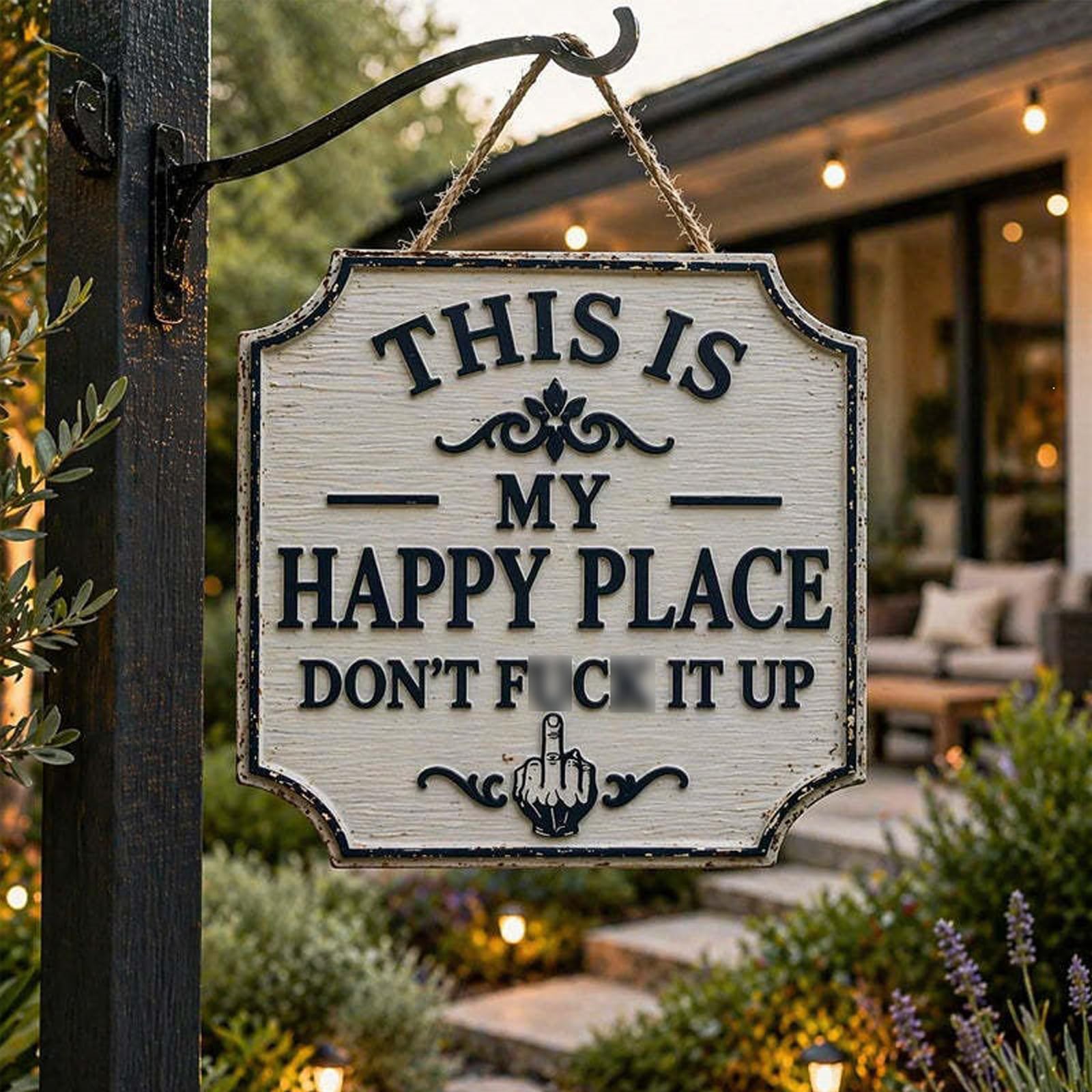 ⚡Last Day 49% OFF-Vintage Statement Metal Sign, "This Is My Happy Place Don't It up"