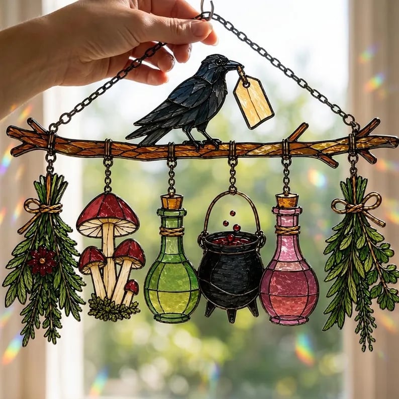🖤 🐦‍⬛Raven Witch Suncatcher(✨Buy 2 Free Shipping)