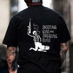 SHOOTING GUNS AND SPREADING BUNS Skull with Sexy Lady Print T-shirt