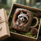 Handmade Tree Hollow Mug – Unique Woodland-Inspired 3D Coffee Cup