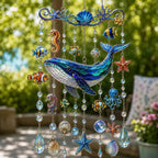 🐋 Ocean-Themed Crystal Wind Chime – Bring the Ocean Glow to Your Garden (📦Buy 2 Free Shipping)