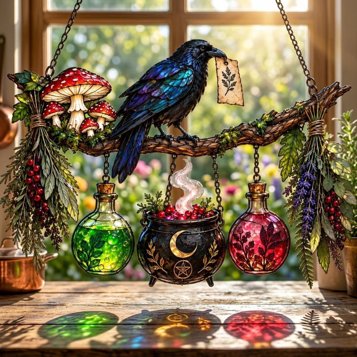 🖤 🐦‍⬛Raven Witch Suncatcher(✨Buy 2 Free Shipping)