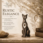 🐱❤️Vintage Iron Cat Figurine with Hanging Heart – Rustic Feline Home Decor Sculpture(📦Buy 2 Free Shipping)