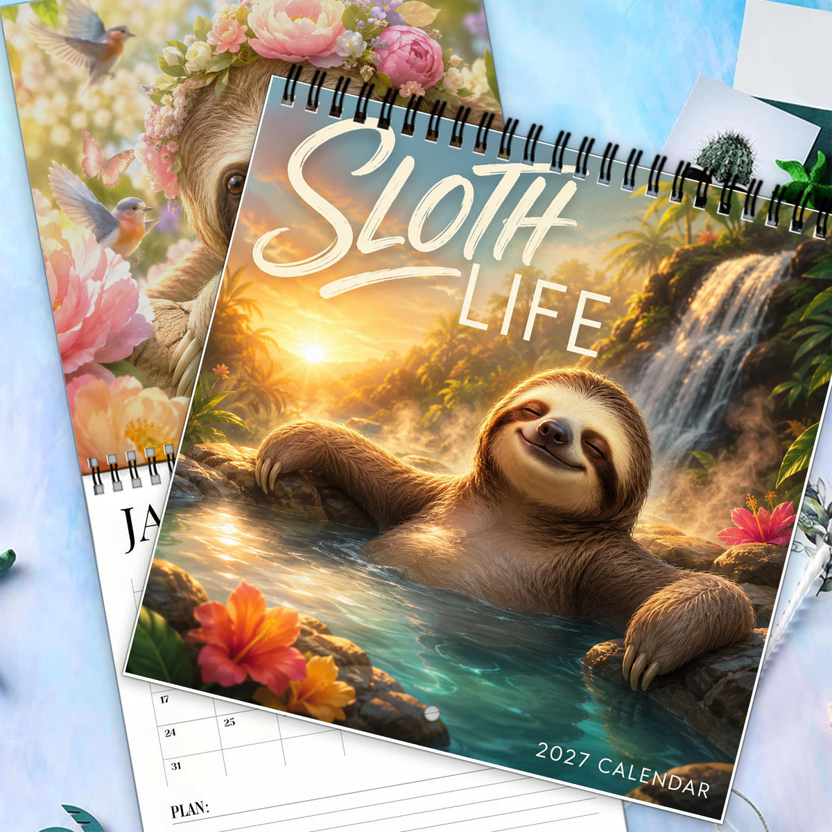 2027 Sloth Life Wall Calendar