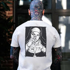 Bad Religious Nun Graphic Casual Black Print T-shirt
