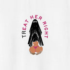 TREAT HER RIGHT Sexy Lady Ghost Graphic Casual Black Print T-shirt