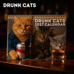 😹🍻 Drunk Cats 2027 Calendar – 12 Months of Feline Chaos & Bad Decisions