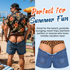 🐆 Bold Leopard‑Pattern Novelty Summer Swim Trunks