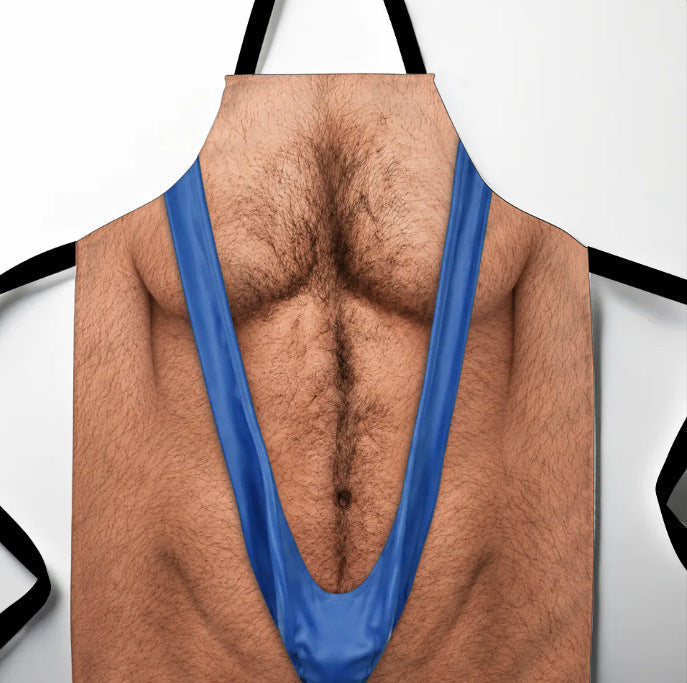 😂🔥 Novelty Hairy Chest Apron-The Funniest Thing You'll Wear While Cooking