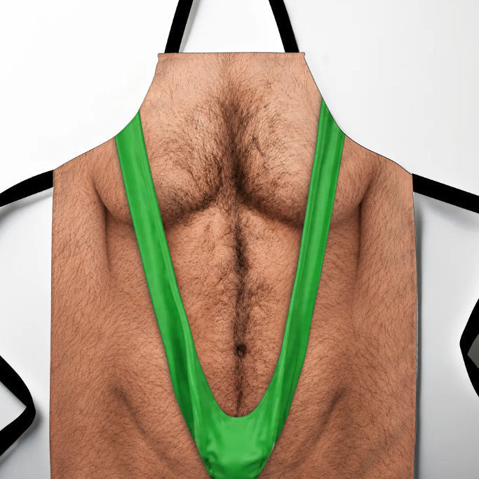 😂🔥 Novelty Hairy Chest Apron-The Funniest Thing You'll Wear While Cooking
