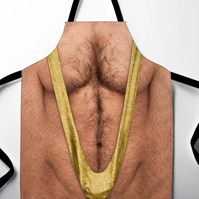 😂🔥 Novelty Hairy Chest Apron-The Funniest Thing You'll Wear While Cooking