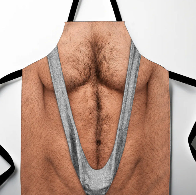 😂🔥 Novelty Hairy Chest Apron-The Funniest Thing You'll Wear While Cooking