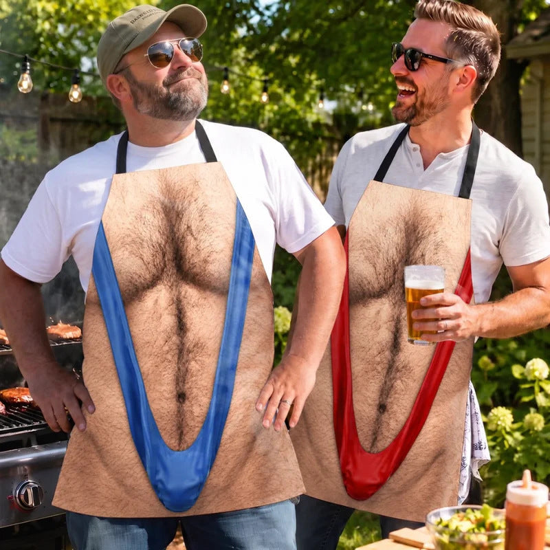 😂🔥 Novelty Hairy Chest Apron-The Funniest Thing You'll Wear While Cooking