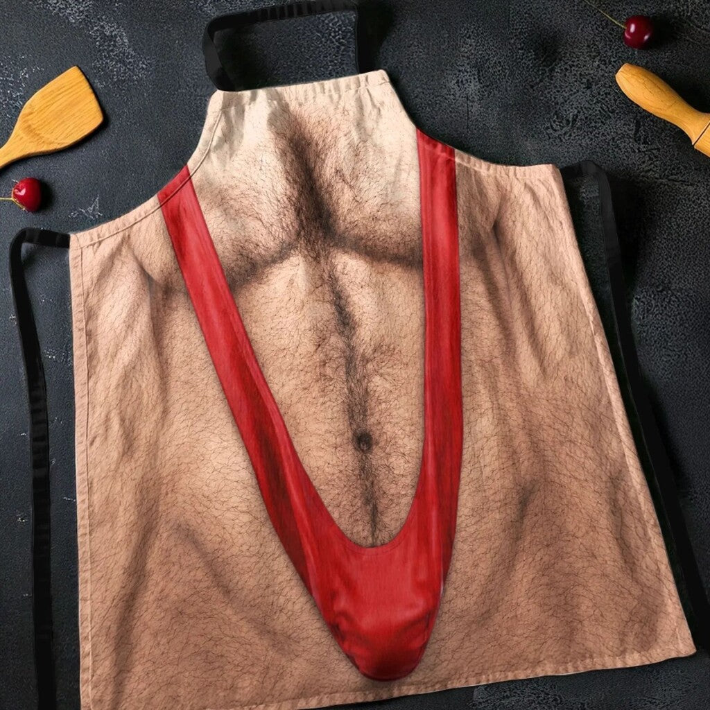 😂🔥 Novelty Hairy Chest Apron-The Funniest Thing You'll Wear While Cooking
