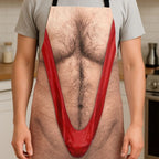 😂🔥 Novelty Hairy Chest Apron-The Funniest Thing You'll Wear While Cooking