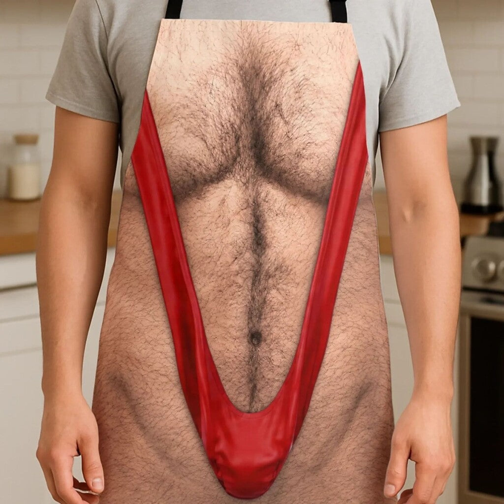 😂🔥 Novelty Hairy Chest Apron-The Funniest Thing You'll Wear While Cooking