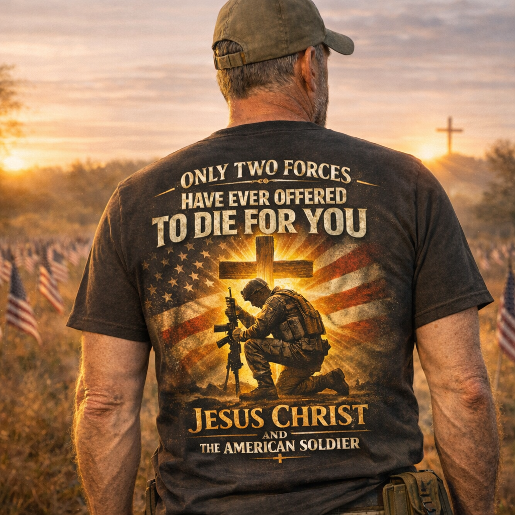 ONLY TWO FORCES HAVE EVER OFFERED TO DIE FOR YOU  JESUS CHRIST AND THE AMERICAN VETERAN T-SHIRT