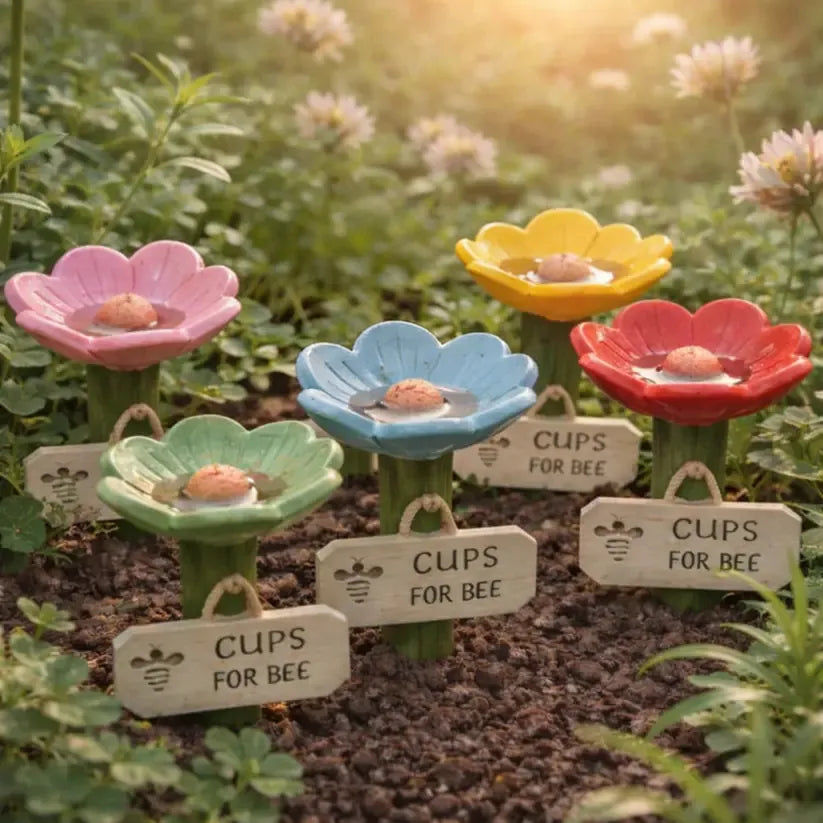 🐝Flower-Shaped Bee Watering Station💧