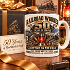 🚂Customized Commemorative Mugs for Railway Workers, Marking Years of Service
