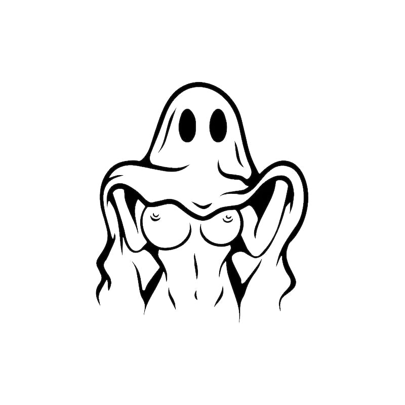Naughty Ghost Sexy Boobs Graphic Print T-Shirt