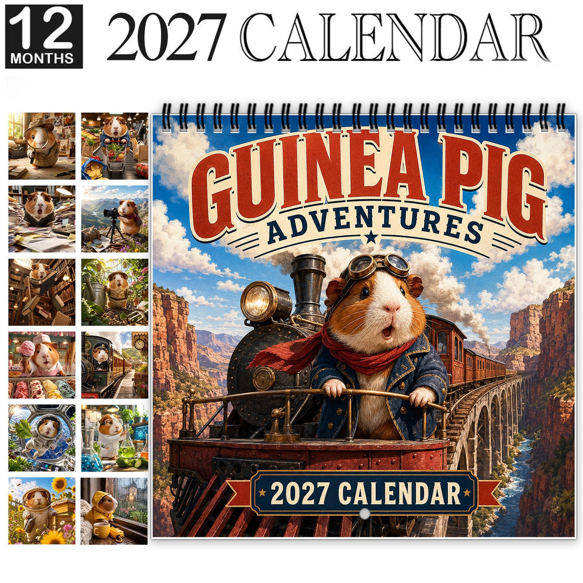 🐹2027 Guinea Pig Adventures Calendar