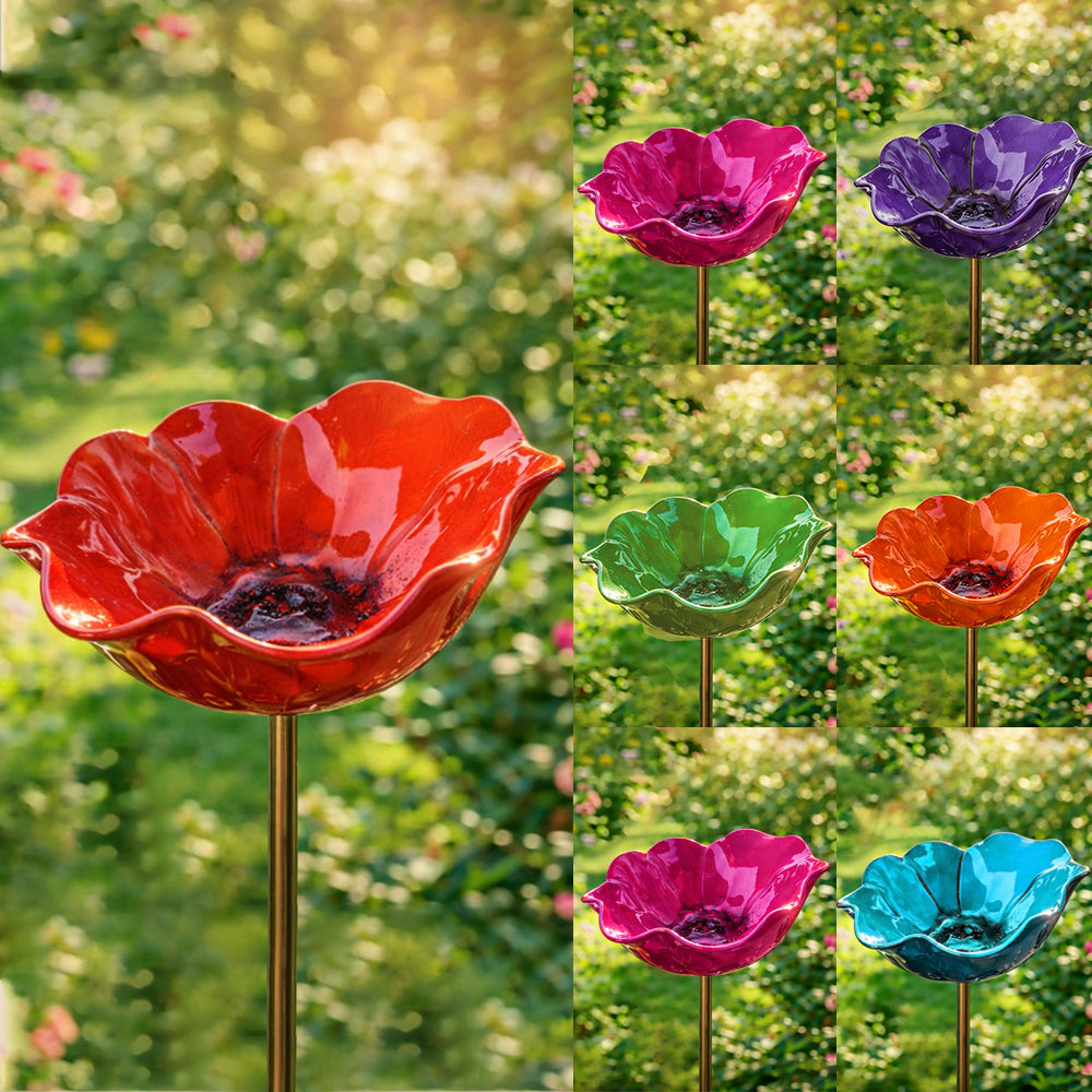 Handmade Metal Flower Garden Stake🐦