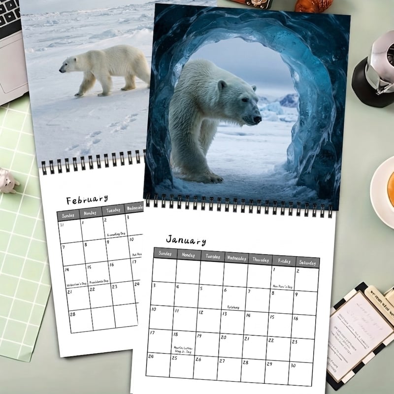 🐻‍❄️2027 Polar Bear Calendar - 12 Months of Majestic Polar Bear Portraits & Wild Arctic Moments