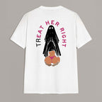 TREAT HER RIGHT Sexy Lady Ghost Graphic Casual Black Print T-shirt