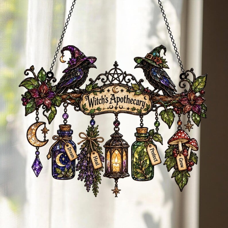 🖤 🐦‍⬛Raven Witch Suncatcher(✨Buy 2 Free Shipping)