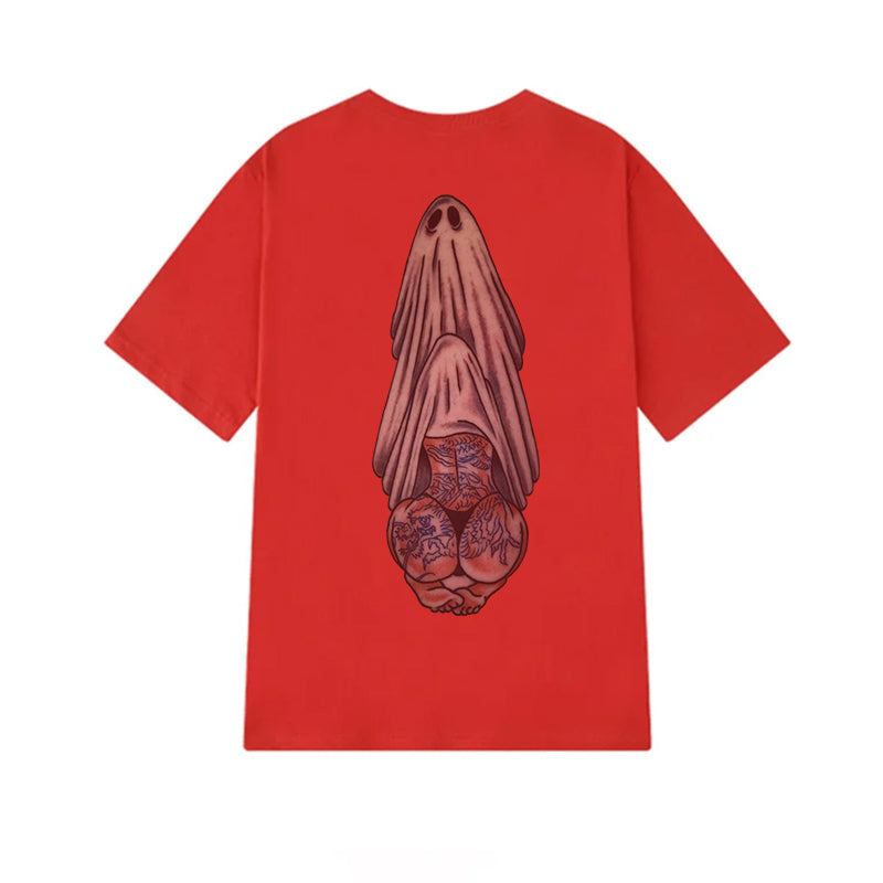 Oral Sex with Tattooed Ghost Dirty Love Black Print T-shirt