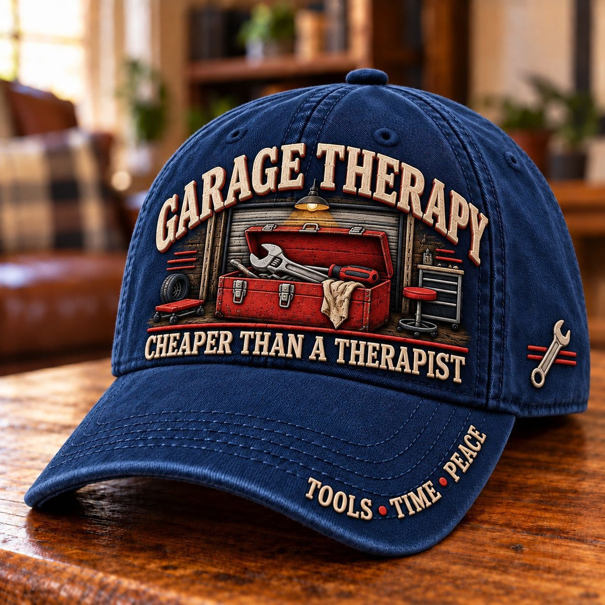 🛠️Garage Therapy – Cheaper Than a Therapist Baseball Cap