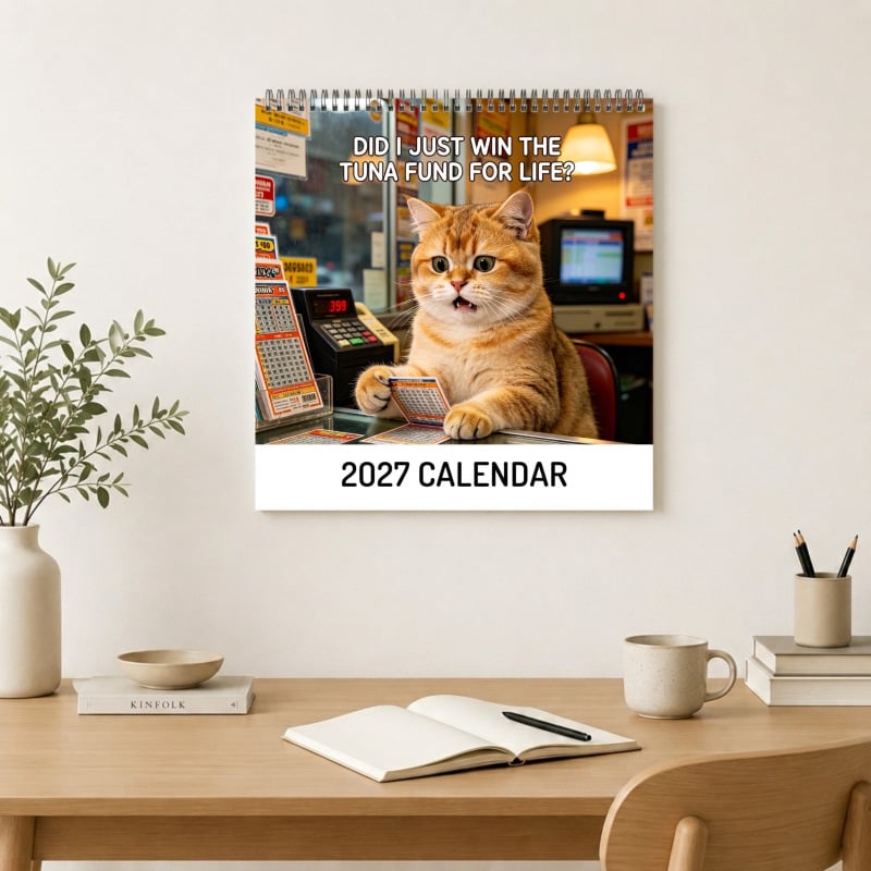 🐱 2027 Cat Wall Calendar – Cute Cats Monthly Calendar for Cat Lovers