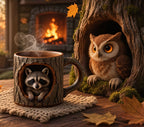 Handmade Tree Hollow Mug – Unique Woodland-Inspired 3D Coffee Cup