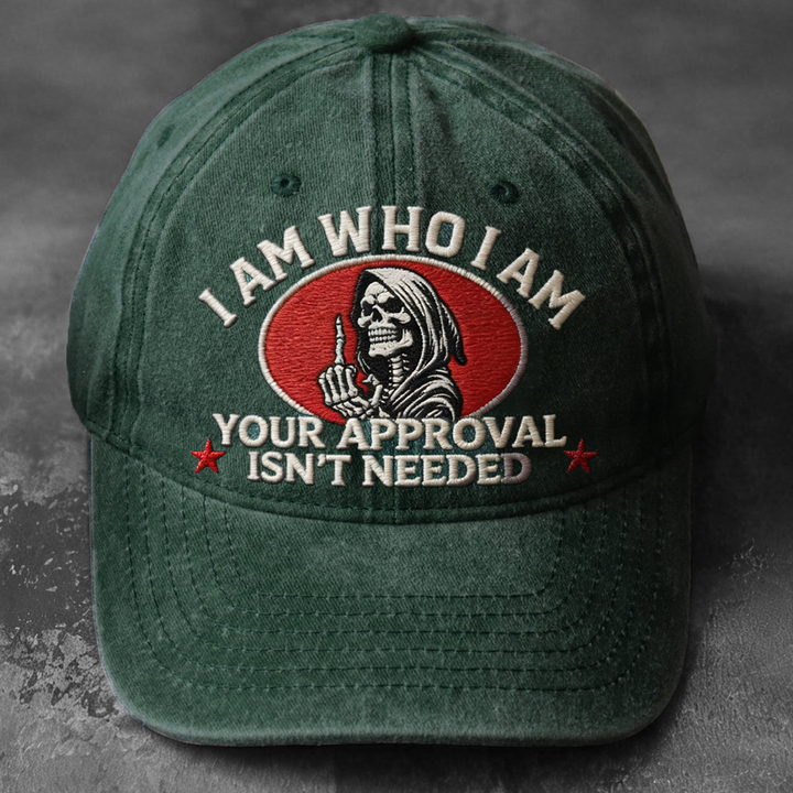 Skull Middle Finger Fuck Cap-I Am Who I Am