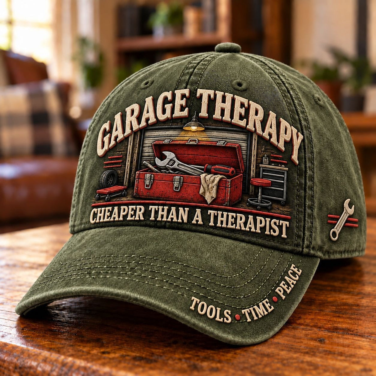 🛠️Garage Therapy – Cheaper Than a Therapist Baseball Cap