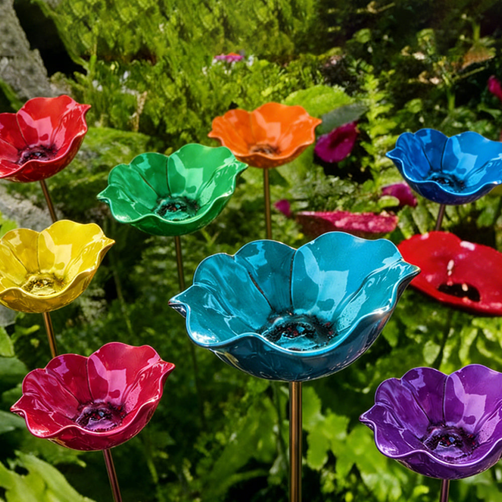 Handmade Metal Flower Garden Stake🐦