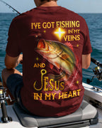 I've Got Fishing In My Veins And Jesus In My Heart All Over Print T-Shirt