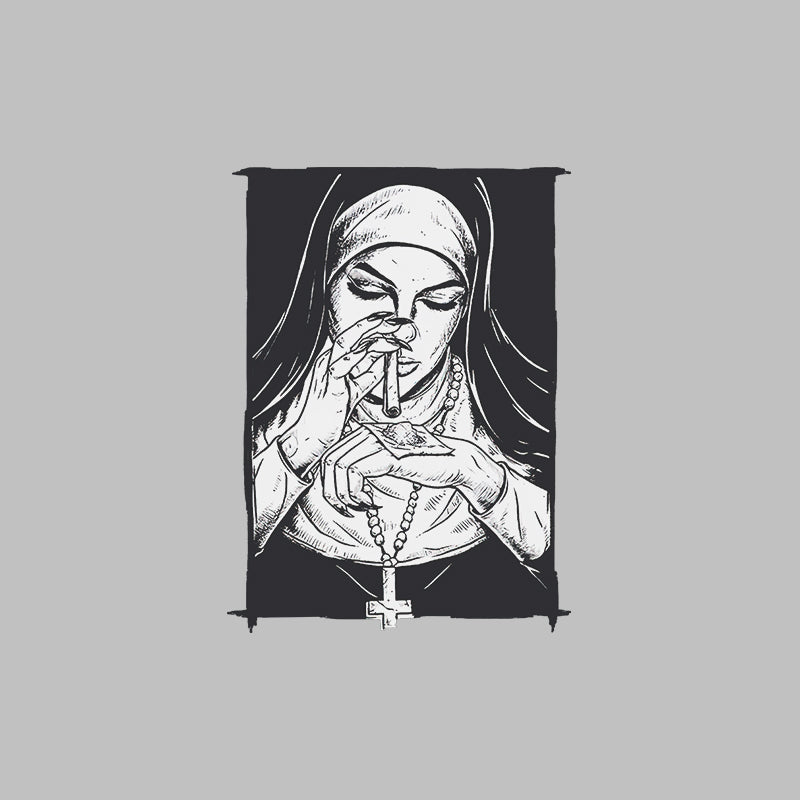 Bad Religious Nun Graphic Casual Black Print T-shirt
