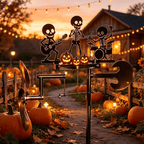 🔥HOT SALE 49% OFF💀🎃Halloween Skeleton Metal Drummer Kinetic Wind Spinner