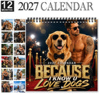 2027 Muscular Men & Beloved Dogs Wall Calendar
